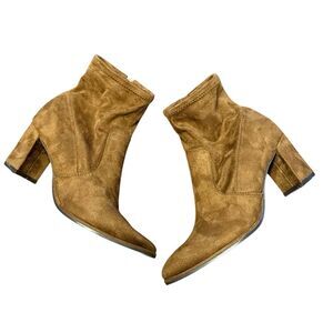 Nine West Faux Suede Brown Nuella Pointed Toe Boots Women’s 6.5 M